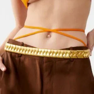 Zara | Accessories | Zara Gold Metallic Braided Belt | Poshmark display picture 2